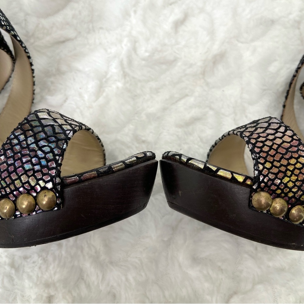 Jimmy Choo Python Embossed Leather Strapped Sanda… - image 10